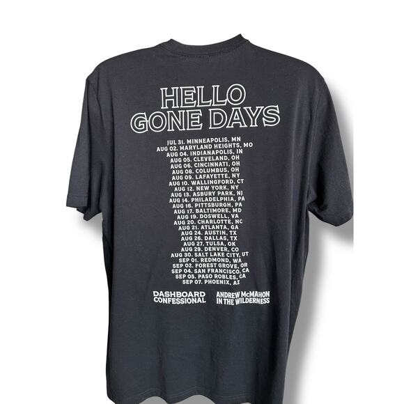 Dashboard Confessional Andrew McMahon Hello Gone Days Tour T-shirt Black 2XL - Picture 2 of 5